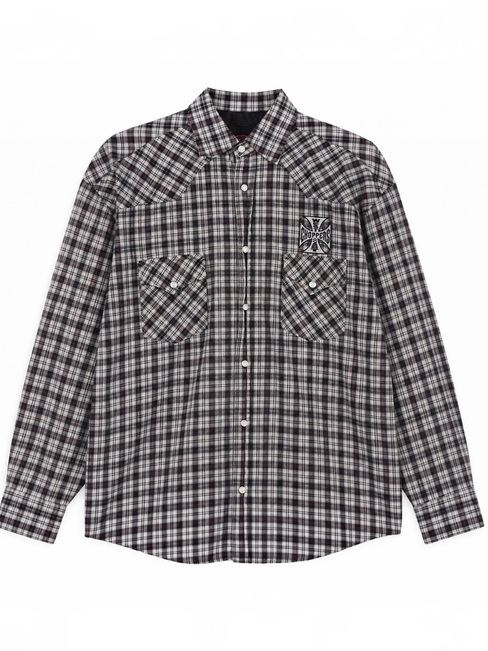 Vintage Y2K West Coast Choppers Jesse James Plaid Western Shirt L